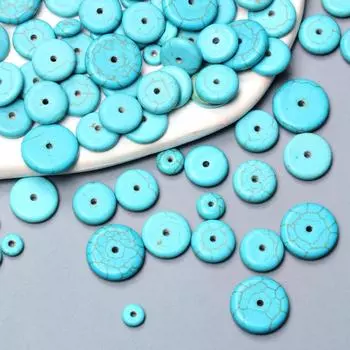 100/60/30/20/10 шт. плоские круглые бусины с бирюзовой пряжкой 6/8/12/14/16 мм, аксессуары из натурального камня для изготовления ожерелья, аксессуары своими руками 14mm 20Pcs