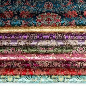 100*75 см дамасская жаккардовая парча лотос ткань костюм ханьфу формальное платье кимоно шелк косплей одежда костюм Тан атласная ткань 1M