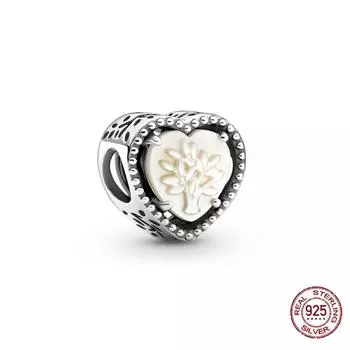 100% 925 пробы серебряные подвески в форме сердца и дерева, подходят для модного браслета с подвесками для женщин, модные ювелирные изделия своими руками