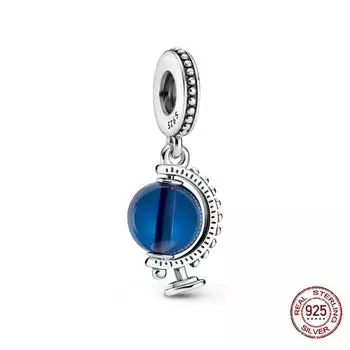 100 %925 Sterling Silver Globes Beads Charms Fit Original 3mm Bracelets Making For Women Diy Jewelry Boutique Gift