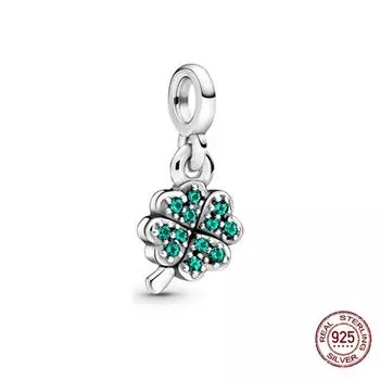 100% стерлингового серебра 925 пробы мини-бусины с четырьмя листочками клевера подходят для браслетов 3 мм для женщин, сделай сам, ювелирный бутик, подарок