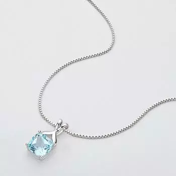 100% 925 Sterling Silver Sparkling 9*9mm Natural Topaz stone Pendant Neckalce For Women Party Fine Jewelry Ladies Wholesale