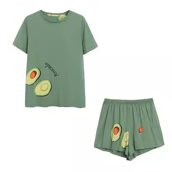 100% Avocado Pajamas Casual Outdoor Short-Sleeved T-shirt Picture Color M