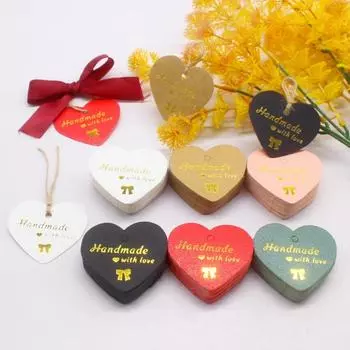 100 бирок + 20 м пеньковой веревки 5x4 см горячего тиснения. ручная работа с биркой «любовь», доступно в нескольких цветах 5x4cm 100TAG20MSTRIN розовый