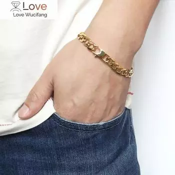 100% браслет из нержавеющей стали 6/8/12 мм 8 дюймов с кубинской цепочкой золотого цвета браслеты для мужчин и женщин предложение фабрики 20.5cm