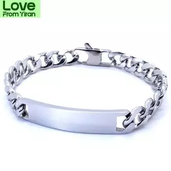 100% браслет из нержавеющей стали 9 мм 8 дюймов с кубинской цепочкой, гладкие браслеты с идентификационными номерами для мужчин и женщин, предложение фабрики