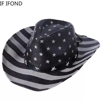 100% бумажная соломенная мужская ковбойская шляпа в стиле вестерн для джентльмена-ковбоя, летняя пляжная шляпа от солнца сомбреро Hombre 56-58cm