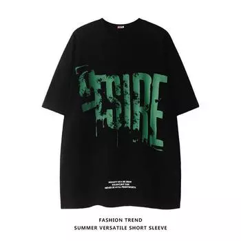 100% чистый хлопок, красивая футболка с ретро-принтом и круглым вырезом, короткими рукавами, женская модная брендовая уличная свободная повседневная футболка 2XL белый