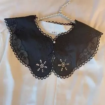 100% чистый хлопок высокого качества маленький плечевой женский милый ажурный вышитый шарф цветочный поддельный воротник