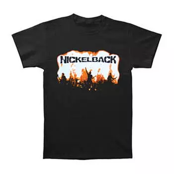 100% cotton TOPS UNISEX TEES MENS WOMENS Vintage Nickelback T-Shirt 2009 Tour Double-Sided Band Tee L чёрный