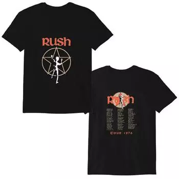 100% cotton TOPS UNISEX TEES MENS WOMENS Vintage Rush 30th Anniversary Tour T-Shirt Unisex Cotton 2 Sides Black Tee L чёрный