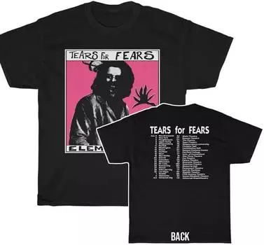 100% cotton TOPS UNISEX TEES MENS WOMENS Tears For Fears Elemental Tour 2 sided black T shirt Men Women classic L чёрный