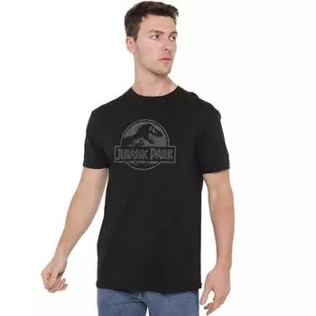 100% cotton TOPS UNISEX TEES MENS WOMENS Jurassic Park Mens T-shirt Mono Logo Top Tee Official S чёрный