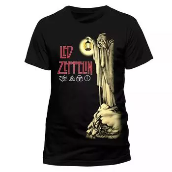 100% cotton TOPS UNISEX TEES MENS WOMENS Led Zeppelin T Shirt Hermit Officially Licensed Mens Black Tee Classic Rock New L чёрный