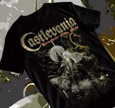 100% cotton TOPS UNISEX TEES MENS WOMENS Castlevania Shirt, Castlevania, castlevania shirt, anime shirt, Soft Tee L чёрный