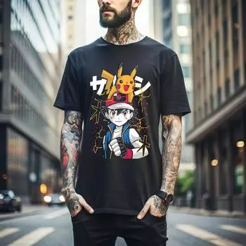 100% cotton TOPS UNISEX TEES MENS WOMENS Anime Vintage Special Unisex T-shirt Manga tee Anime Exclusive Shirt gift 482 M чёрный
