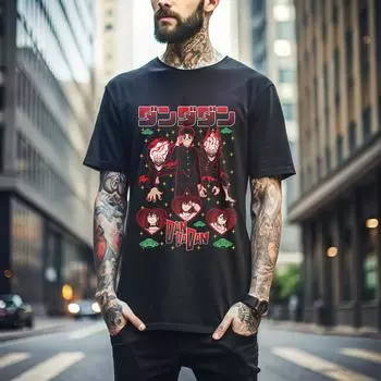 100% cotton TOPS UNISEX TEES MENS WOMENS Dandadan T-shirt Okarun Momo Ayase Okarun Exclusive Anime Gift Shirt All Size329 S чёрный