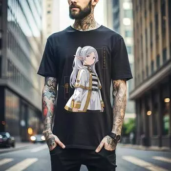 100% cotton TOPS UNISEX TEES MENS WOMENS Frieren T-Shirt Beyond Journey s End Fern Stark Sleeve Unisex Shirt All Size 477 S