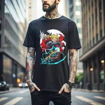 100% cotton TOPS UNISEX TEES MENS WOMENS Fullmetal Alchemist T-Shirt Brotherhood Alphonse Elric Anime Gift Shirt 475 4XL