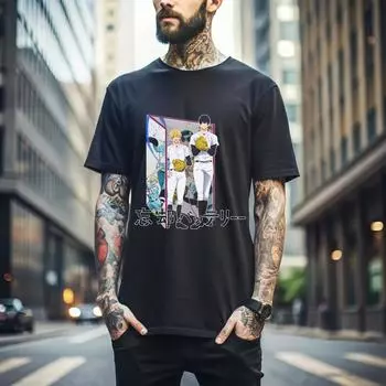 100% cotton TOPS UNISEX TEES MENS WOMENS Boukyaku Boukyaku Nippon Ham Fighters Collab T-Shirt Manga Anime Shirt Gift 162 M