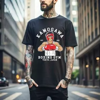 100% cotton TOPS UNISEX TEES MENS WOMENS Hajime No Ippo T-shirt Kamogawa Boxing Gym Ippo Makunouchi Kbg Girl Gift 503 4XL