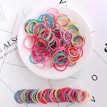 100 цветных бесшовных шнуров для волос, резинка, высокоэластичная петля для волос, повязка на голову, аксессуар для волос для женщин