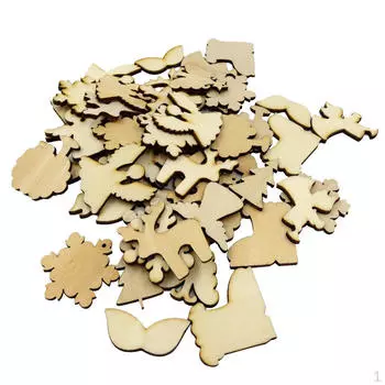 100 деревянных дисков, кусочки дерева, подарочные бирки, этикетки, орнамент, в рождественском стиле