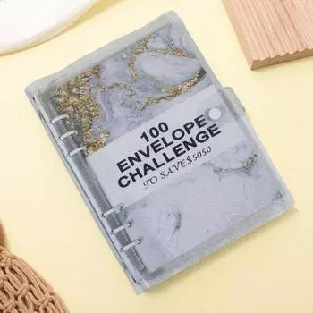 100-дневная книга-переплет для экономии денег с конвертами для наличных, водонепроницаемая, мягкая, гибкая, экономия денег, бюджетная переплетная тетрадь серебряный
