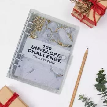 100-дневная книга-переплет для задач по экономии денег с конвертами для наличных, водонепроницаемая, мягкая, гибкая, экономия денег, бюджет серебряный