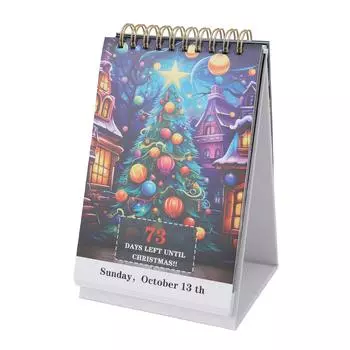 100-дневный календарь обратного отсчета до Рождества 2024 Адвент-календарь отрывной праздничный настольный календарь обратного отсчета для Хо
