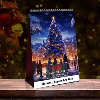 100-дневный рождественский календарь обратного отсчета 2024 года Рождественский календарь обратного отсчета Настольный адвент-календарь для домашнего офиса Декор Рождество A