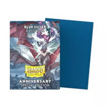 100 Dragon Shield Dual Matte Sleeves, цвет синий/серебристый