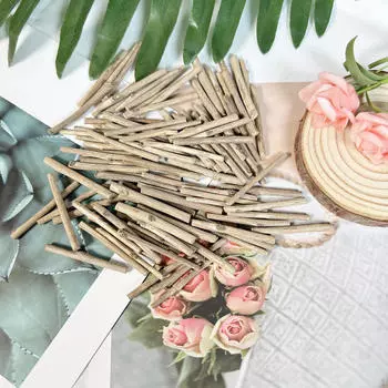 100 дюбельных стержней, необработанные деревянные палочки, круглые деревянные палочки для художественных проектов