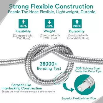 100-футовый садовый шланг из нержавеющей стали, металлический шланг для воды, для патио, для улицы, для автофургона, для мойки автомобиля, шланг для полива, садовые принадлежности оранжевый