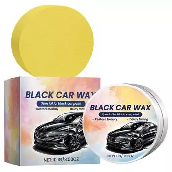 100 г черный автомобильный воск для ухода за краской автомобиля водостойкий воск для восстановления полировки защиты гидрофобное покрытие с восковой губкой CHINA