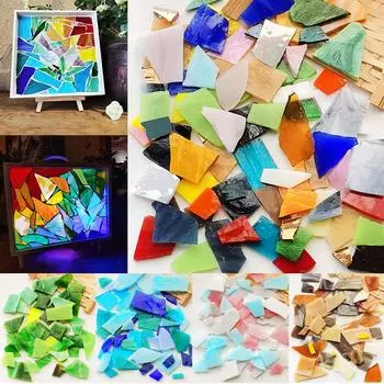 100 г художественной мозаики, многоцветная прозрачная стеклянная мозаика N