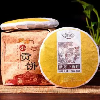 100 г. Маленький дань уважения лепешке Цыцзы из Мэнхайского дворца, спелые листья чая Пуэр, полезный напиток