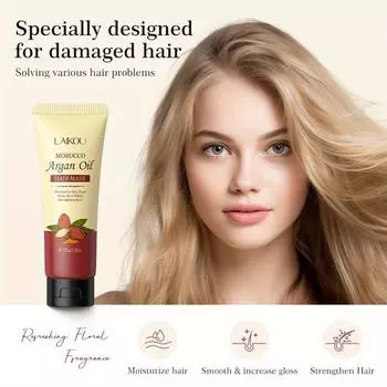 100 г Марокканская маска для волос, богатая витамином Е, легко впитывающаяся, гладкая, увлажняющая маска для волос, подходит для всех типов волос 100g