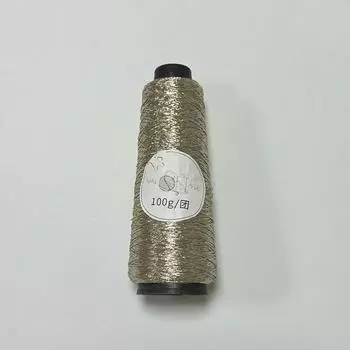 100 г/моток Многоцветная тонкая золотая серебряная пряжа DIY Крючок Аксессуары Блестящая пряжа Рукодельные материалы Диаметр 0,8 мм шампанского