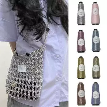 100 г/моток пряжа Super Flash Silver Wrap Core блестящая серебряная вощеная нить золотая и серебряная нить 0,8 мм розовый