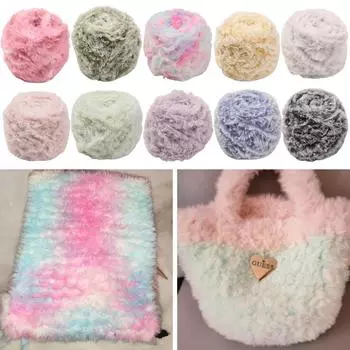 100 г/моток разноцветная меховая нить искусственная меховая пряжа толстая шерсть