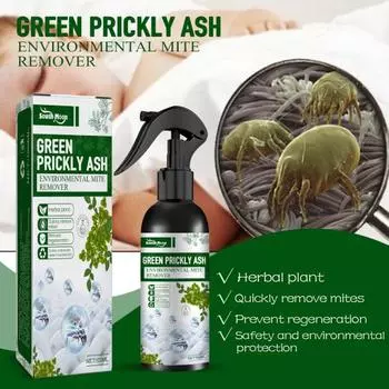 100 г натуральное средство для удаления клещей, не раздражающее чистящее средство, зеленый колючий пепел, спрей для удаления клещей, товары для дома 100g