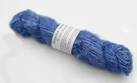 100 г переработанной шелковой пряжи сари ручной прядения синей мягкой пряжи синий