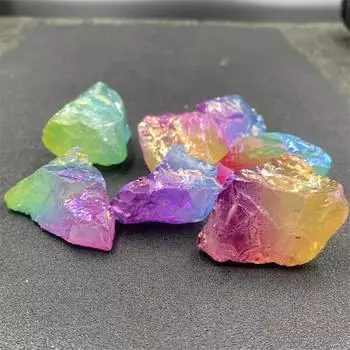 100 г радужная гальванизированная кристаллическая руда камень для домашнего декора цветочный горшок украшение DIY материал детская игрушка подарок для девочек