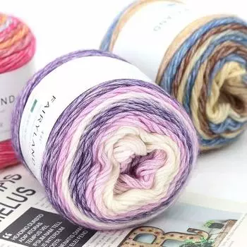 100 г радужная шерстяная пряжа мягкая ручная хлопковая пряжа для ручного вязания шапки шарфа свитера диванной подушки DIY крашеная пряжа нить