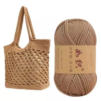 100 г/рулон хлопчатобумажная льняная нить полая хлопковая пряжа грубая льняная нить пряжа для вязания крючком круглая нить розовый