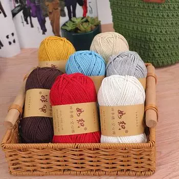 100 г/рулон пряжа для шляпы полая хлопковая пряжа пряжа для вязания крючком круглая пряжа хлопковая льняная нить грубая льняная нить королевский синий