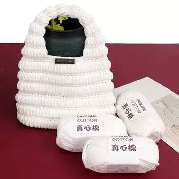 100 г/рулон ручная работа сумка кукла одеяло шпилька хлопковая пряжа плетение веревка трикотажная пряжа мягкая