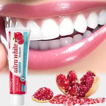 100 г зубной пасты SADOER Pomegranate Ultra White — формула глубокой очистки для более ярких зубов, свежего дыхания и базового ухода за полостью рта