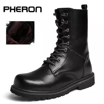 100% Genuine Leather Men Boots Breathable High Top Shoes Outdoor Casual Men Winter Shoes Autumn Snow Boots For Men Botas Homme 6